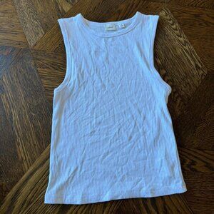 Wilfred‎ Aritzia White Ribbed High Neck Tank Top Size Small